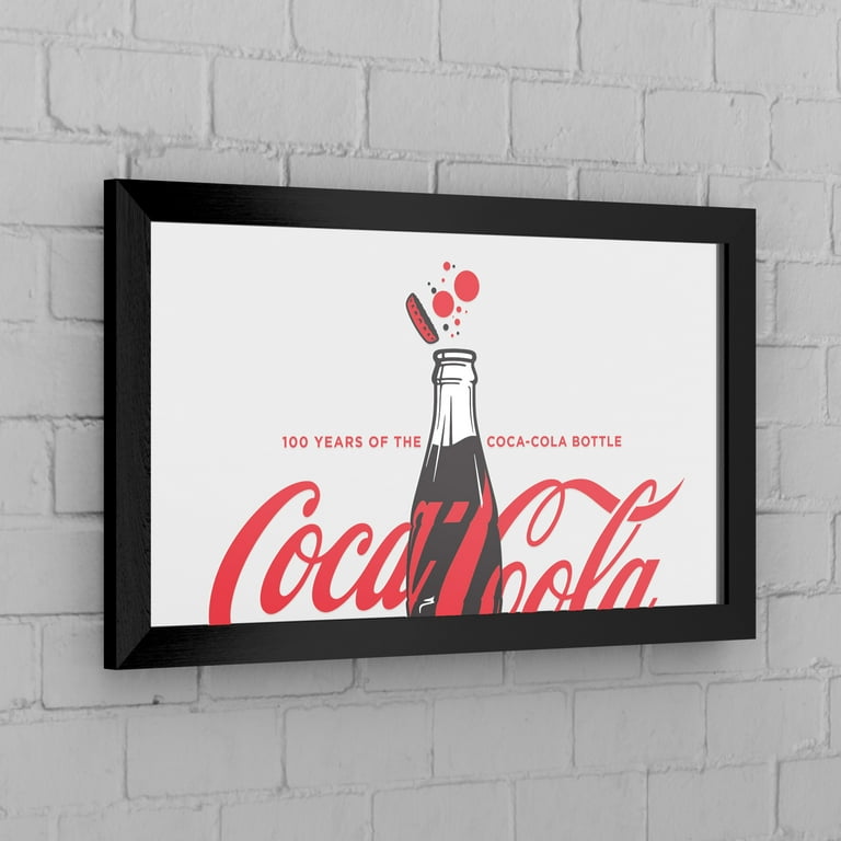 Coca-Cola ミラーアート 黒フレーム Coca-Cola Bottle Wall Mirror - Black Framed Decor - Walmart.com