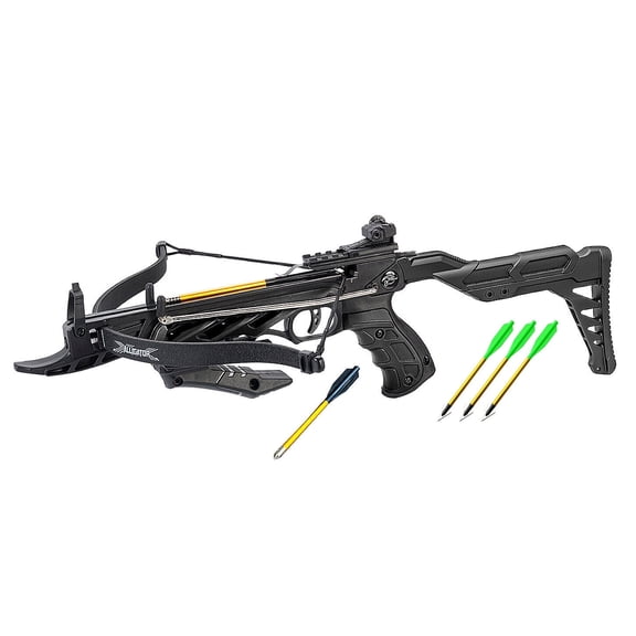Isaazon Alligator 225 FPS Crossbow with 3 Arrow (Black)