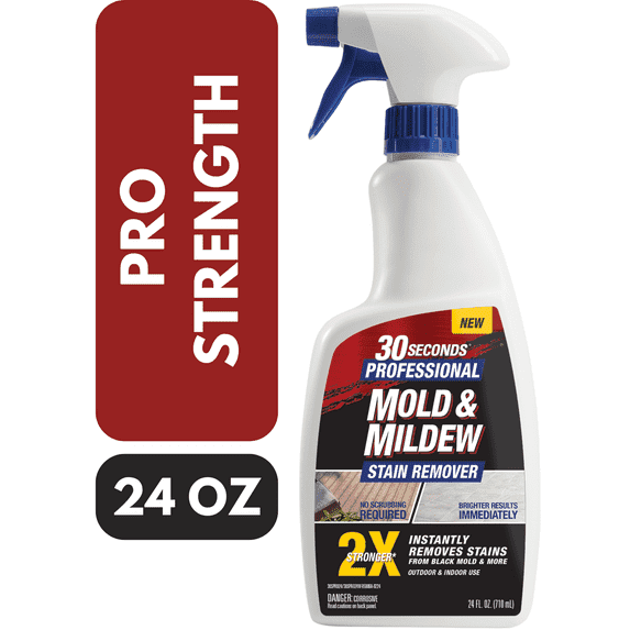 30 Seconds Professional Mold & Mildew Stain Remover Spray, for Black Mold & More, 24 fl oz - 2pack