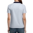 thumbnail image 5 of Feancey Women's Athletic Polos Shirts Color Block Short Sleeve 3 Button Collared T-Shirt Lightweight Quick Dry Workout Tops for Work Golf Tennis White M, 5 of 7