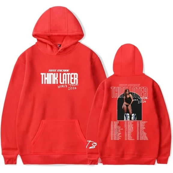 Tate McRae Hoodies Merch 2024 Think Later World Tour Long Sleeve Sweatshirt For Women Men Streetwear
