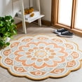 thumbnail image 2 of SAFAVIEH Novelty Delaney Floral Wool Area Rug, Grey/Rust, 3' x 3' Round, 2 of 7