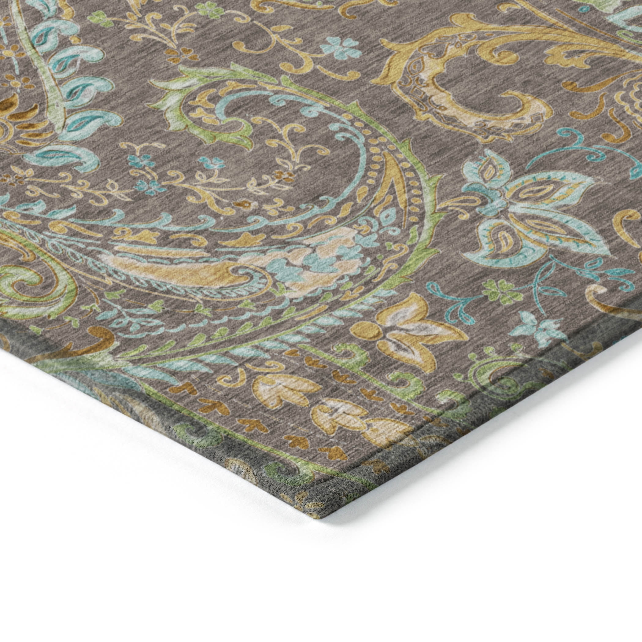 Addison Rugs Chantille Indoor/Outdoor Transitional Paisley Chocolate Washable Rectangle Rug, 8' x 10'