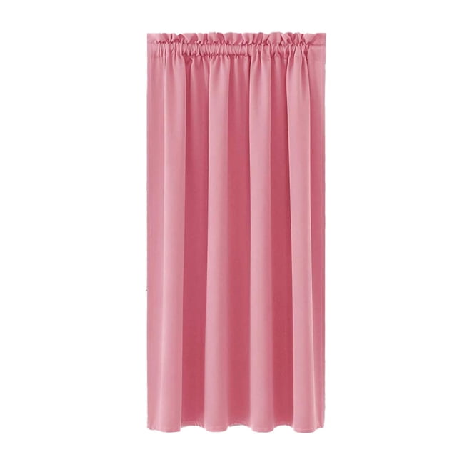 WLOELOEW Energy Saving Blackout Curtains For Bedroom And Kitchen With Thermal Insulation Solid Color Pink 100% Polyester Fabric 42 X 63 Inches - Heat Insulating Curtains Pink