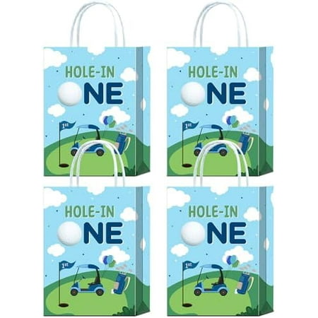 16 Pcs Hole in One Birthday Decorations - Clear Patterns Golf Party Favors for Kids, Sturdy Design to Hold Goodie Bag Items$$Home Decor, Kitchen, & Other