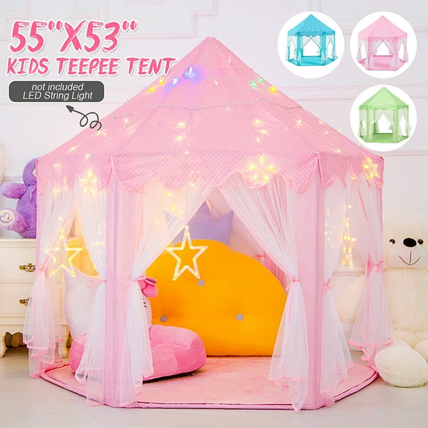 Kids Play Tent, Fairy Princess Castle Tent, Pink Tents for Girls, Large