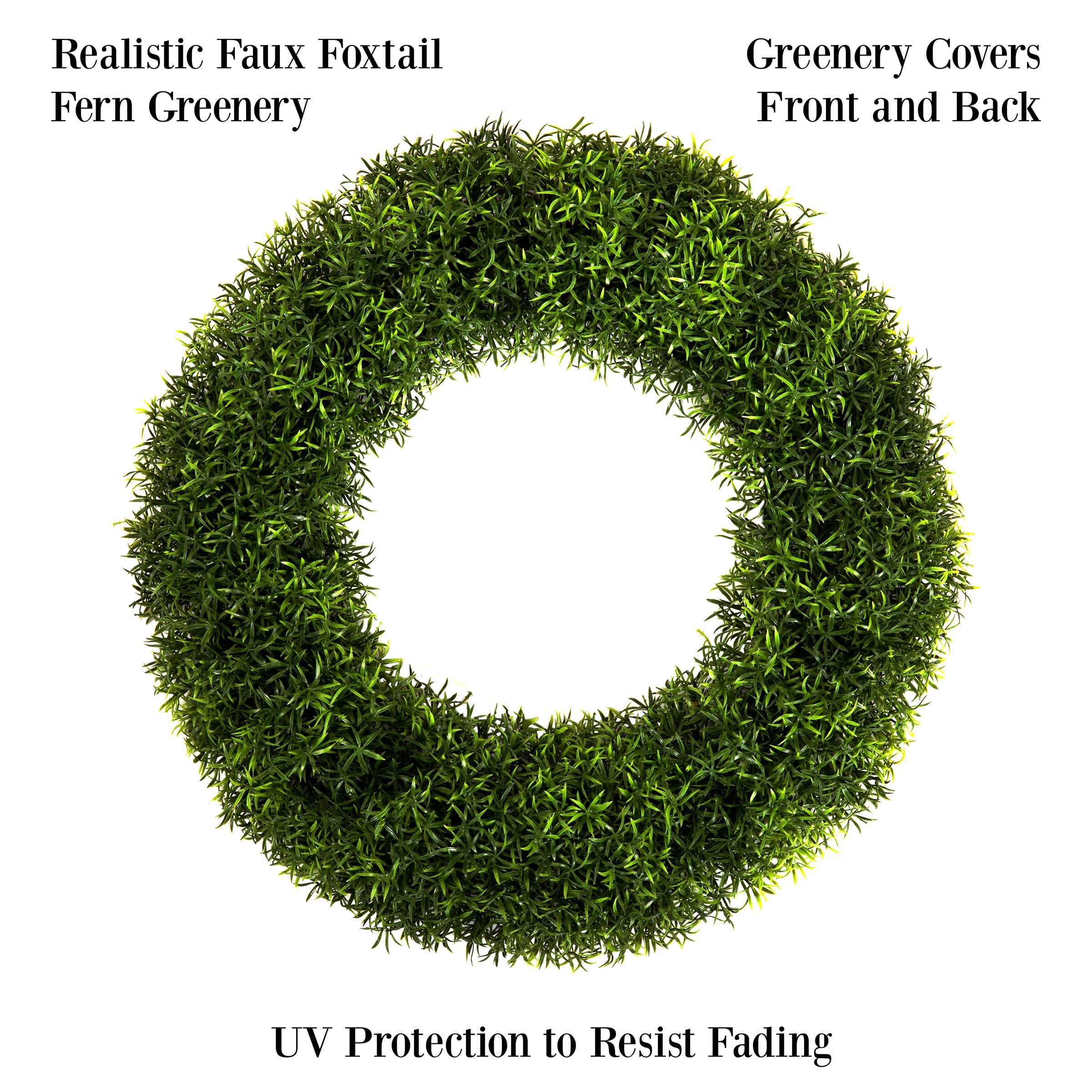 Pure Garden 20-Inch Indoor/Outdoor UV Resistant Artificial Foxtail Wreath