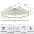 thumbnail image 7 of Adhesive Corner Shelf Bathroom Shower Caddy Corner - 2 Pack Corner Shower Caddy Bathroom Shelf with 4 Hooks Shower Organizer, White, 7 of 7