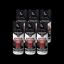6 Pack, Gloss Black, Rust-Oleum 2X Automotive Enamel 5 in 1 Spray Paint-394893, 12 oz