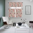 thumbnail image 5 of Red Retro Floral Kitchen Curtains Valances and Tiers Set of 3 Vintage Flower Branches Tier Curtains and Valance with Rod Pocket for Small Windows, 27.5"x36", 5 of 9