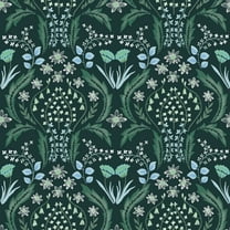 Tempaper Scandi Floral Teal Peel and Stick Wallpaper, 20.5" x 16.5'