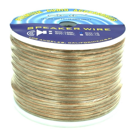 DNF 18 Gauge 100% Copper /OFC Speaker Wire For Home/ Audio/ Car (500FT Clear