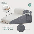 thumbnail image 6 of Memory Foam Bed Wedge Pillow Set of 2 - Adjustable Triangle Pillow for Back, Neck & Knee Support, Includes Removable Washable Cover, 6 of 6