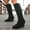 Black, variant on Aueoeo Women's Sequins Wedge Slouch Mid Calf Boots Suede Round Toe Wide Width Platforms High Heel Boots Black