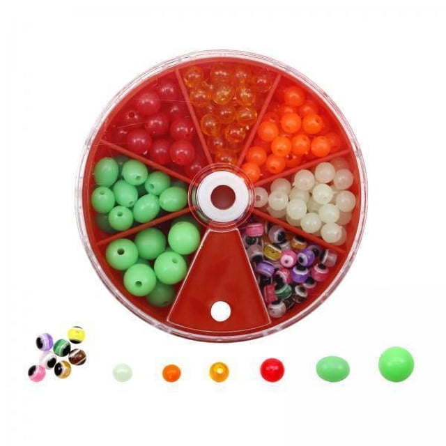 4x de Cuentas de Pesca, Tapón de Cuentas de Pesca Brillantes, Redondo, 4mm, 5mm, 6mm, 8mm, Bobbers de Pesca, Frijoles Espaciales para Agua Dulce, Lub 4 piezas