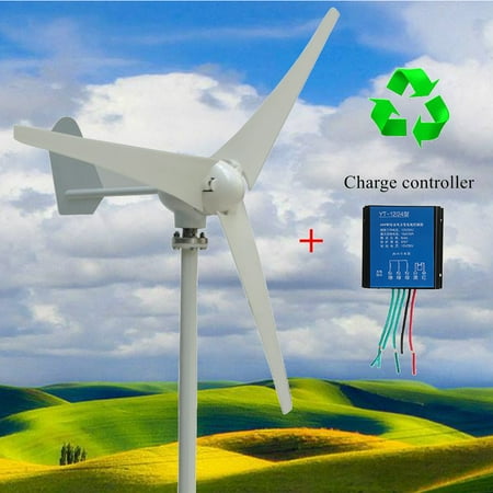Turbine Kit (Wind Turbine Generator Wind Generator Kit 400W DC 12V/24V 3 Blade with Controller Max Power 500W for Marine RV Homes Industrial)