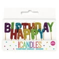 thumbnail image 2 of Rainbow Glitter 13 "Happy Birthday" Letter Pick Birthday Candles, 2 of 2