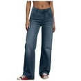 thumbnail image 3 of YDFCWXW Women's Trendy Baggy Jeans Wide Straight Leg High Rise Jeans Denim Pants Y2K Trousers (BU2, M), 3 of 9