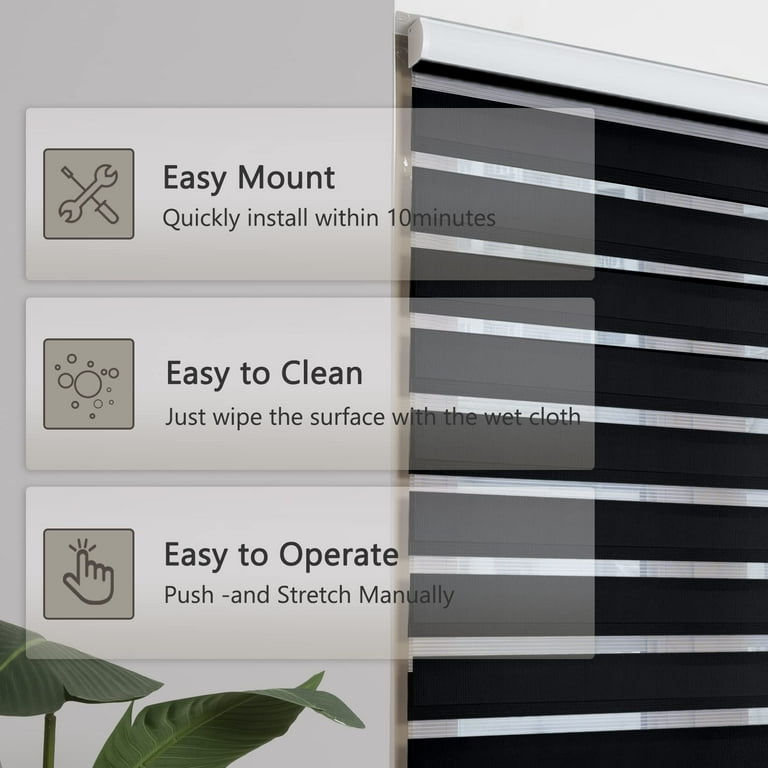 AOSKY Zebra Blinds Windows Roller Shades for Window Zebra