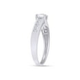 thumbnail image 3 of 1 1/2 CT Round Cut Cubic Zirconia With Prong & Channel Setting Solitaire With Accents Engagement Ring For Womens In 14K Solid White Gold (1.50 Cttw) - 4.5, 3 of 6
