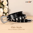 thumbnail image 4 of Women's Leather Belts for Jeans Belt with Vintage Metal Buckle Belt for Women, 4 of 8