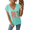 Blue, variant on GIFFIMY Women's Vertical Color Block Graphic V-Neck Short Sleeve T-Shirt White Standard Fit Everyday Top