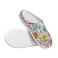 thumbnail image 3 of Daiia Skull and Flowers Print Women’s Fuzzy Slippers Memory Foam Lightweight House Shoes Cozy Loafer Flannel House Shoes-46/47, 3 of 7