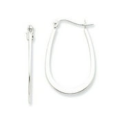 .925 Sterling Silver 15 MM Oval Hoop Earrings