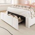 thumbnail image 6 of Afuhokles Twin Upholstered Bed Frame with 3 Large Storage Drawers, Storage Headboard with LED Lights and Charging Station, Velvet Platform Bed, White, 6 of 6