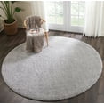 thumbnail image 6 of Nourison Malibu Shag Solid Shag Silver Grey 7'10" x ROUND Area Rug, (8' Round), 6 of 8