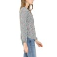 thumbnail image 4 of Allegra K Women's Casual Pleated Front Half Placket Long Sleeve Floral Blouse Shirts, 4 of 6