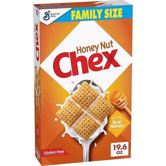 1x Honey Nut Chex Cereal, Gluten Free Breakfast Cereal, Made with Whole Grain, Family Size, 19.6 oz