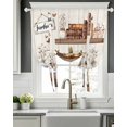 thumbnail image 5 of Farmhouse Vintage Tie Up Curtains for Window, Thermal Insulted Balloon Shade Adjustable Rod Pocket Curtains Valance Panels for Kitchen Bathroom Cafe 52 x 45 Country Cotton Book Butterfly Art, 5 of 6