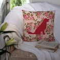 thumbnail image 3 of Labrador Shabby Chic Pink Roses Fabric Decorative Pillow, 3 of 4