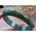 thumbnail image 4 of Yellow Icy Green Natural A JADE Jadeite Dragon Pi Xiu Yuan Bao Coin Bangle Bracelet 59 mm 679828 TN, 4 of 14