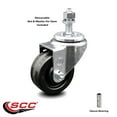 thumbnail image 2 of 3 Inch Phenolic Wheel Swivel ½ Inch Threaded Stem Caster Service Caster Brand, 2 of 2