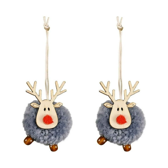 Dengmore 2pcs Christmas Decoration Felt Deer Pendant Christmas Tree Hanging Ornament Christmas Gift Party Holiday Decor