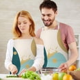 thumbnail image 3 of Teal Gold Splash Marble Apron-Garden Aprons for Women with Pockets-Cotton Linen Waterproof Kitchen Cooking Gardening Aprons Adjustable for Kitchen,Cooking,BBQ and Salon 33x27 Inch, 3 of 7