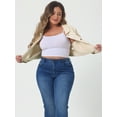 thumbnail image 2 of GRACE & GRANDEUR Women's Plus Jean Jackets Button Down Denim Bomber Jacket, 2 of 6