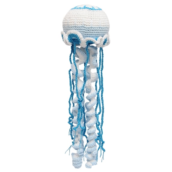 Blue Jellyfish Handmade Amigurumi Stuffed Toy Knit Crochet Doll VAC