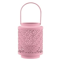 Luoshdecor Metal Candle Lanterns, Rustic Hollow Carved Candle Holder Lantern,Small Tealight Holder for Patio Yard Festival Pathway 4.3 in