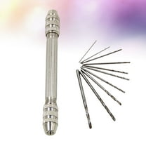 FONDOTIN 1Pcs Double Heads Hand Drill Tool Mini Steel for Home Use and Woodworking Silver