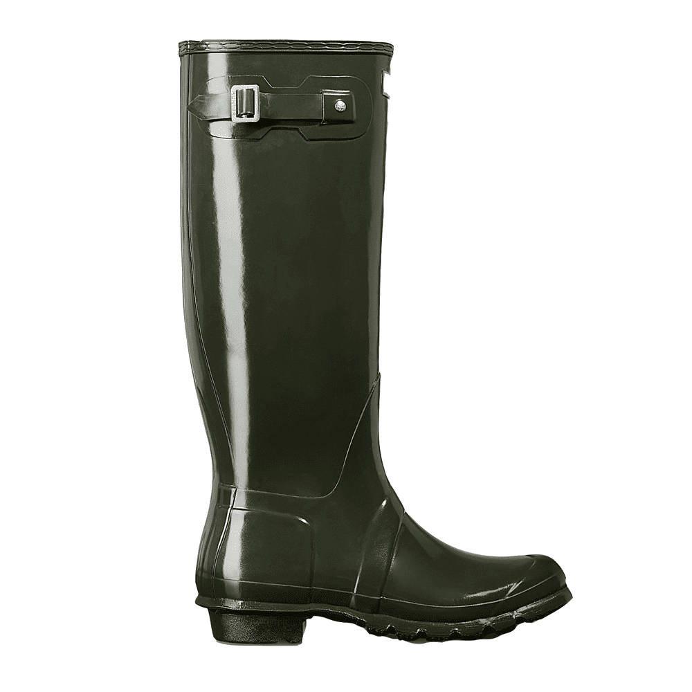 dark olive gloss hunter boots