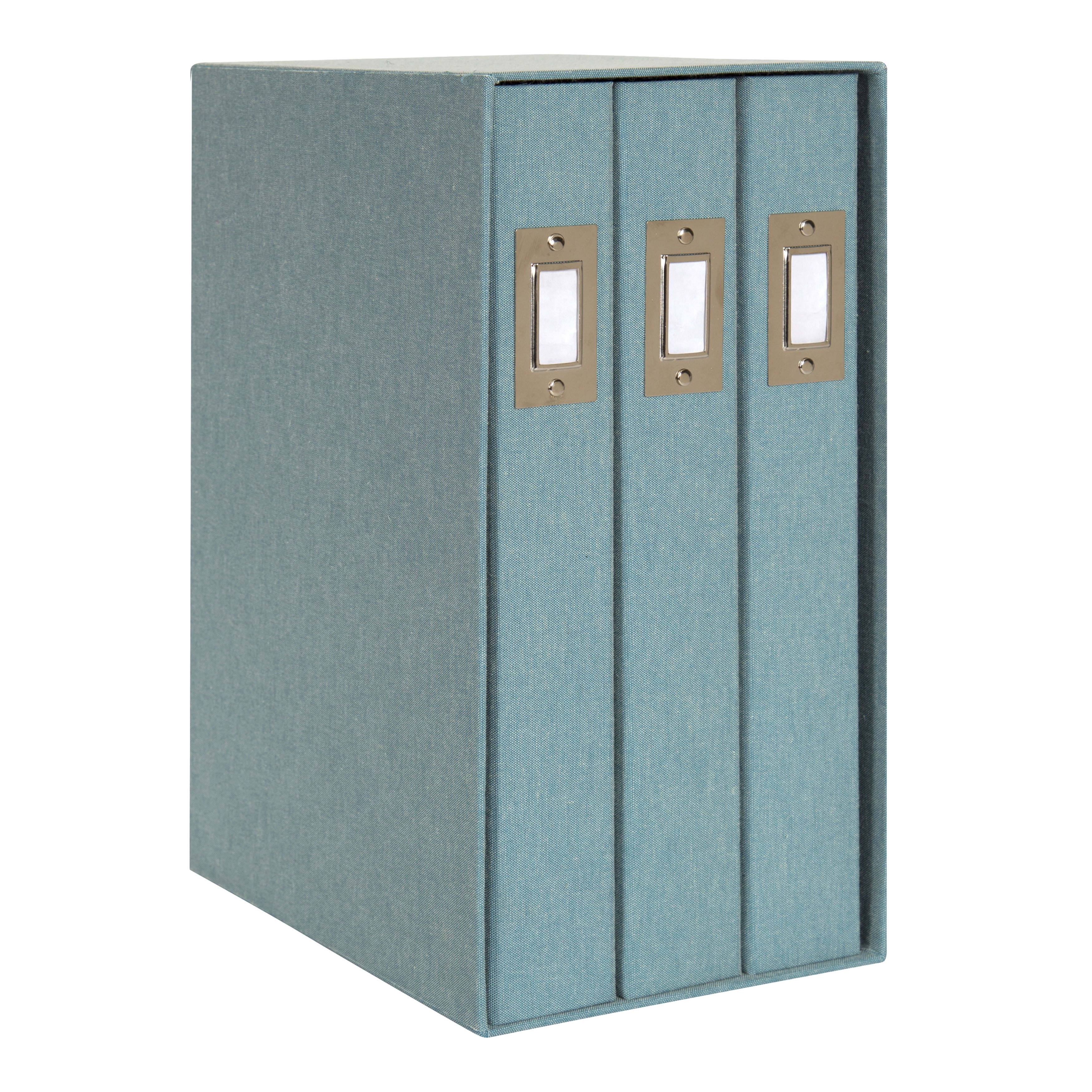 DesignOvation Cydney Set of 3 Large Fabric Photo Albums in Display Box, Holds 4x6 Photos, Teal