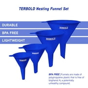 Terbold Plastic Funnel Set, 4 Size Set (mini, small, medium, large)