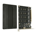 thumbnail image 1 of Quad M.2 NVME To PCIe Adapter, Stable Safe Quad PCIe 4.0 To NVMe Card Thickened 32Gbps  for Splitting, 1 of 8