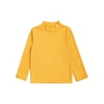 thumbnail image 3 of YIZYIF Kids Girls Long Sleeve Warm Shirt Basic Layer T-Shirt Solid Color Undershirt Thermal Tops Yellow 2-3, 3 of 7