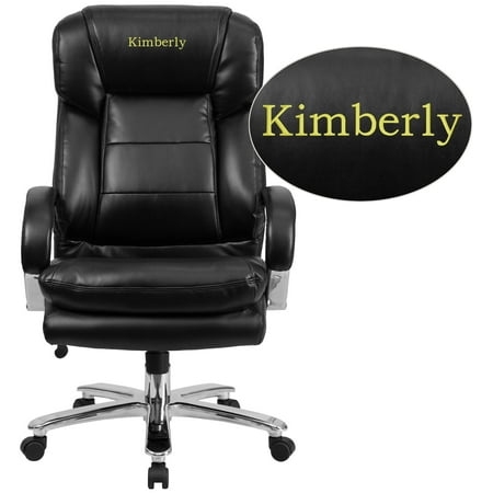 Flash Furniture Personalized HERCULES Series 24/7 Intensive Use Big & Tall 500 lb. Rated Black LeatherSoft Ergonomic Office Chair