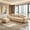Light Camel + Velvet + 3 Seat-1, variant on AUU Streamlined Design Modular 3-Seat L Shape Sectional Sofa with French Edge Piping, No Assembly Required, Velvet Fabric Couch with Throw Pillows and Movable Ottoman