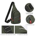 thumbnail image 6 of ROLKFUK Mens Waterproof Crossbody Sling Bag, Lightweight Nylon Chest Pack for Travel EDC with Headphone Port, Adjustable Strap, Army Green, 6 of 6